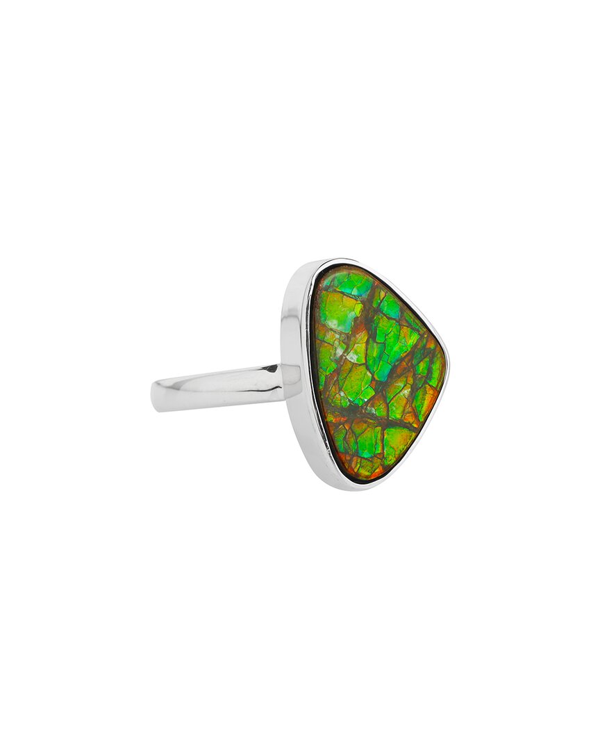 Tiramisu Silver 6.35 Ct. Tw. Ammolite Ring