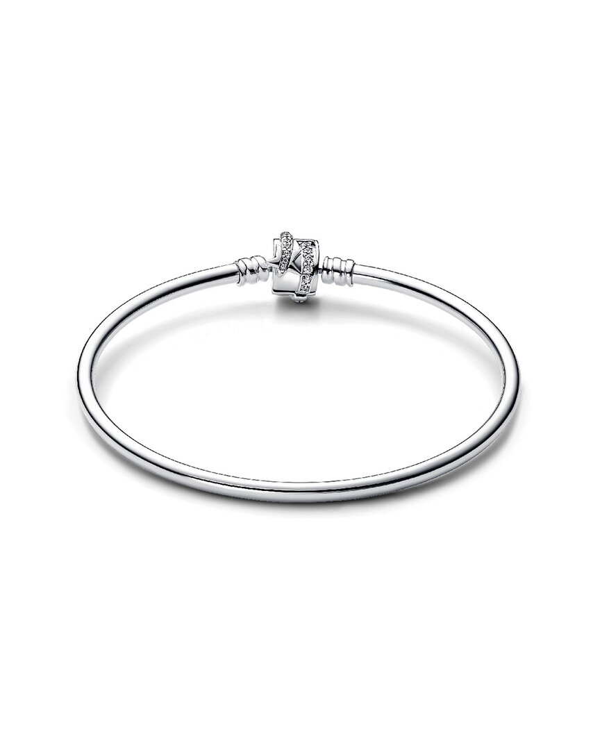 Pandora Moments Cz Bangle Bracelet In Metallic
