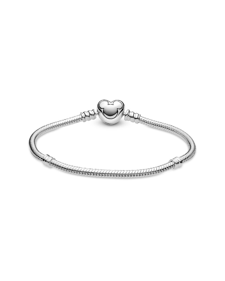Pandora X Disney Silver Cz Chain Bracelet In Metallic