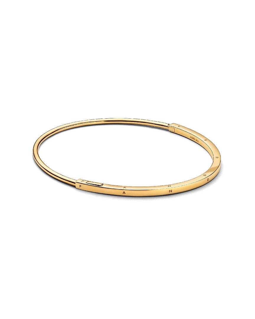 Pandora Signature 14k Bangle Bracelet In Gold