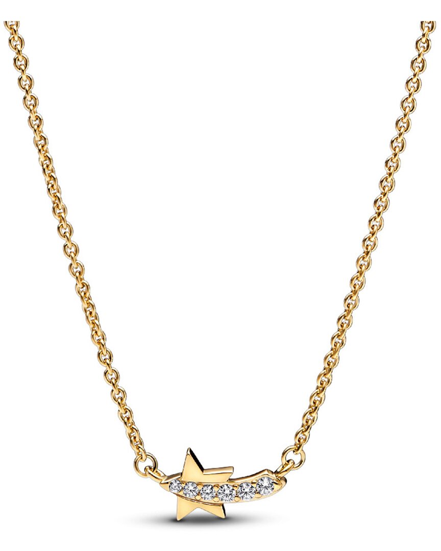 Pandora Moments Cz Necklace In Gold
