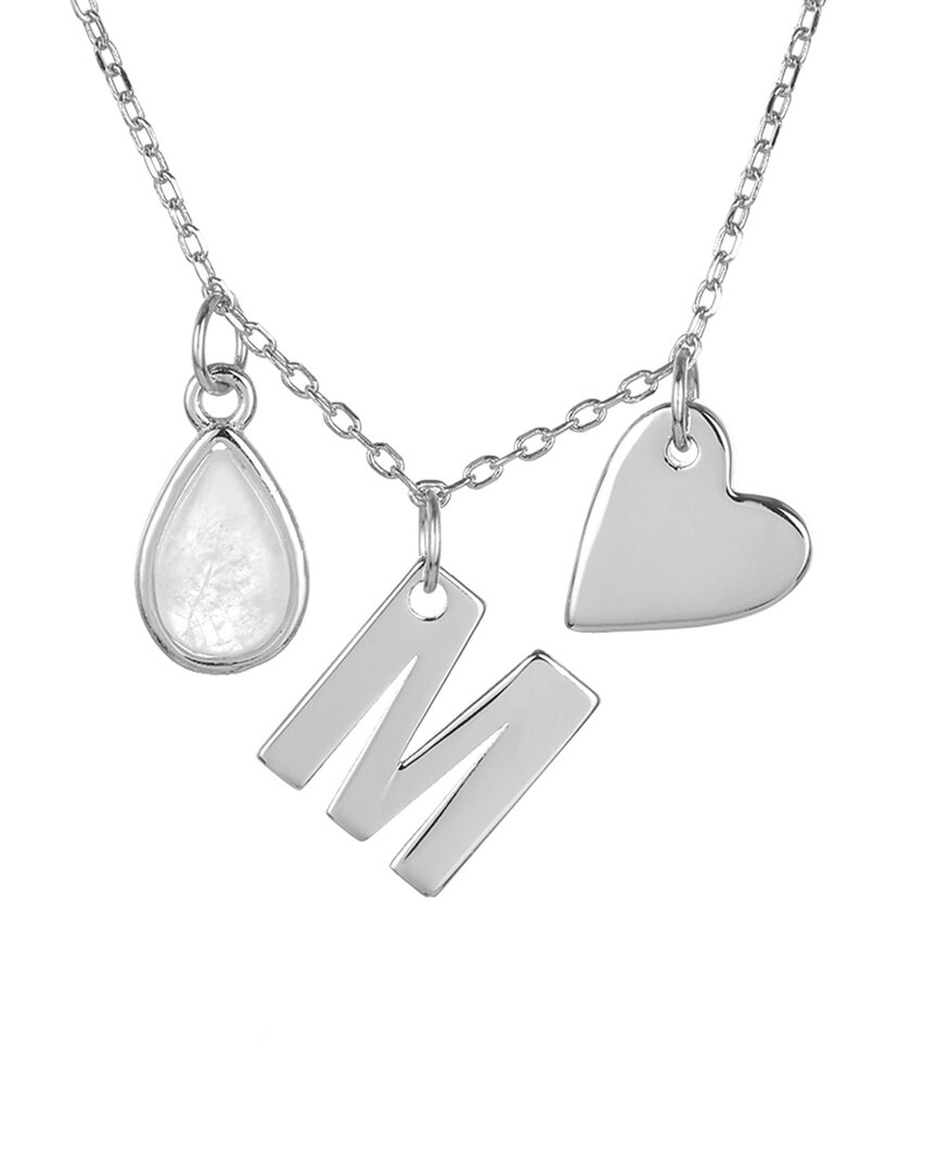 Shop Adornia Silver 1.00 Ct. Tw. Moonstone Charm Initial Necklace (a-z)