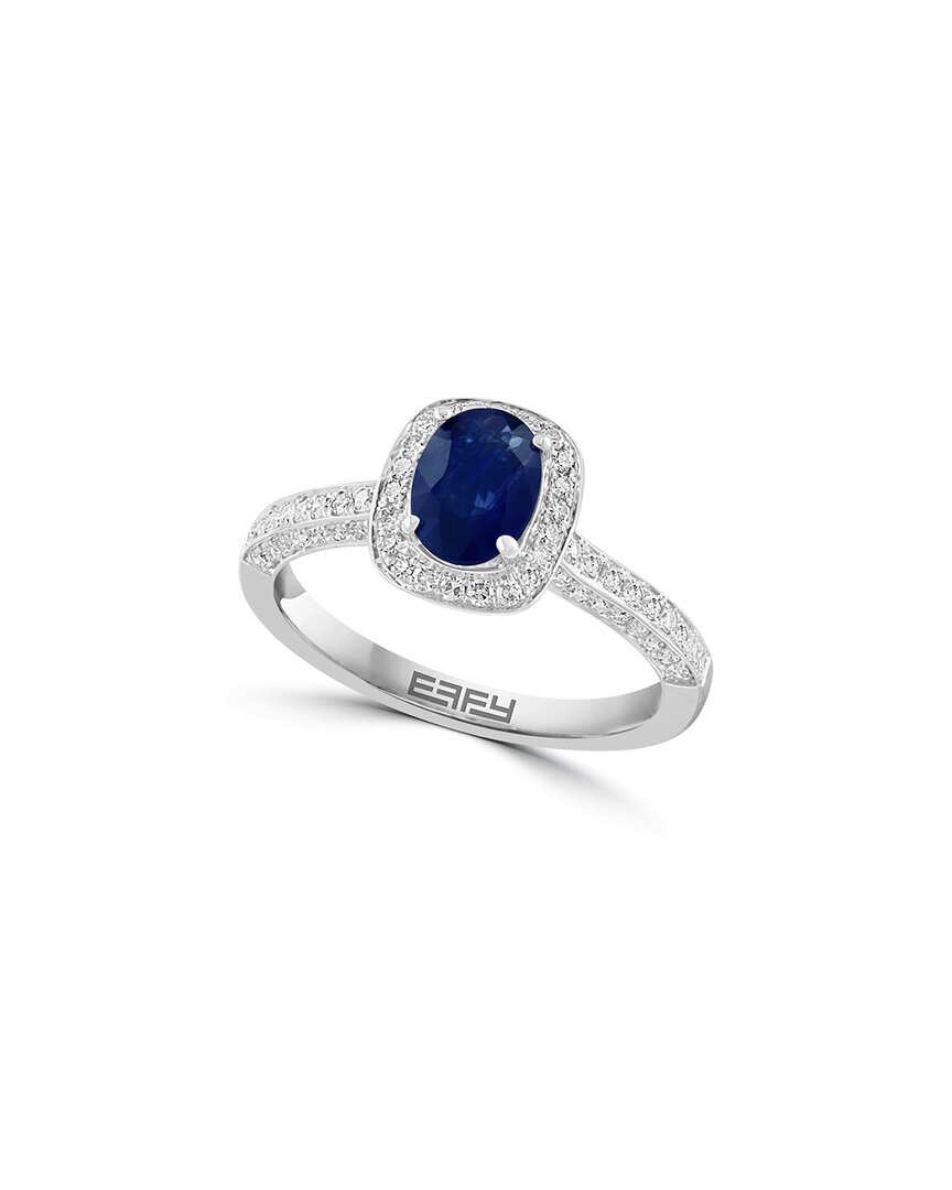 Effy Fine Jewelry 18k 1.32 Ct. Tw. Diamond & Blue Sapphire Ring