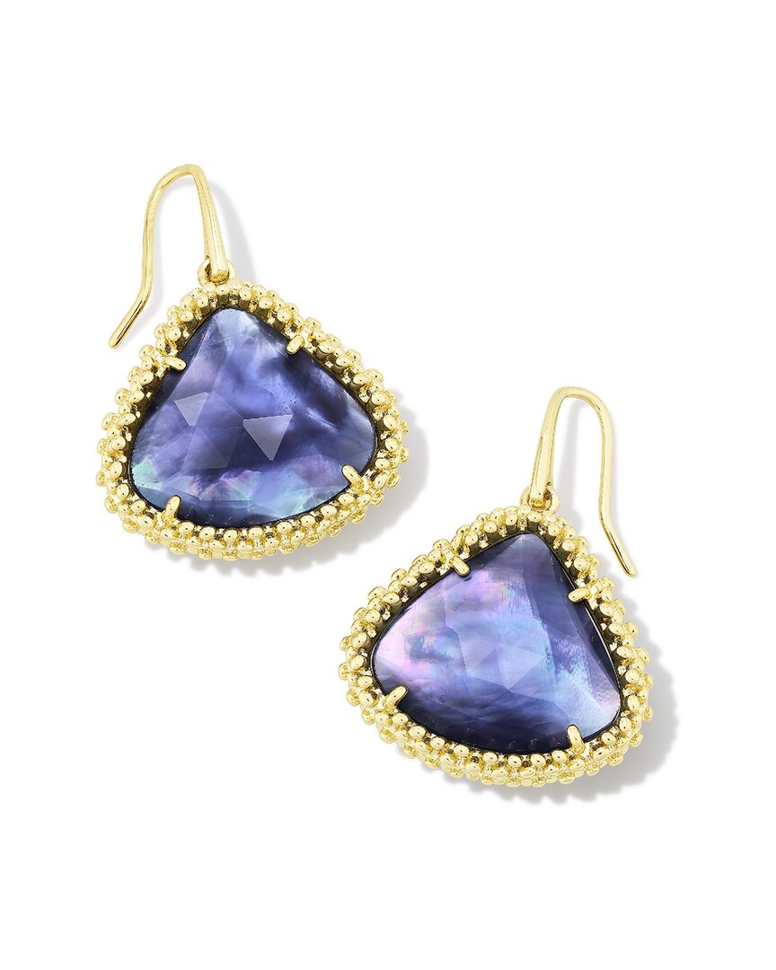 Kendra Scott Framed Kendall Large 14k Plated Pearl Drop Earrings In Blue