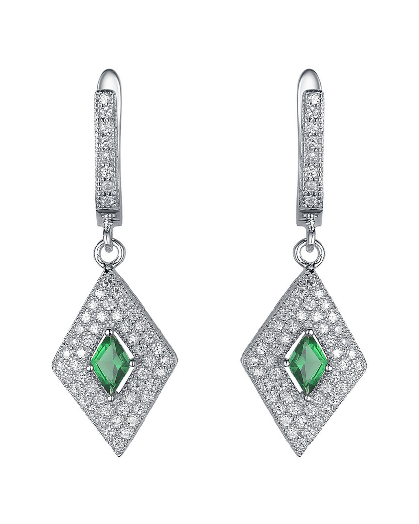 Genevive Silver Cz Drop Earrings