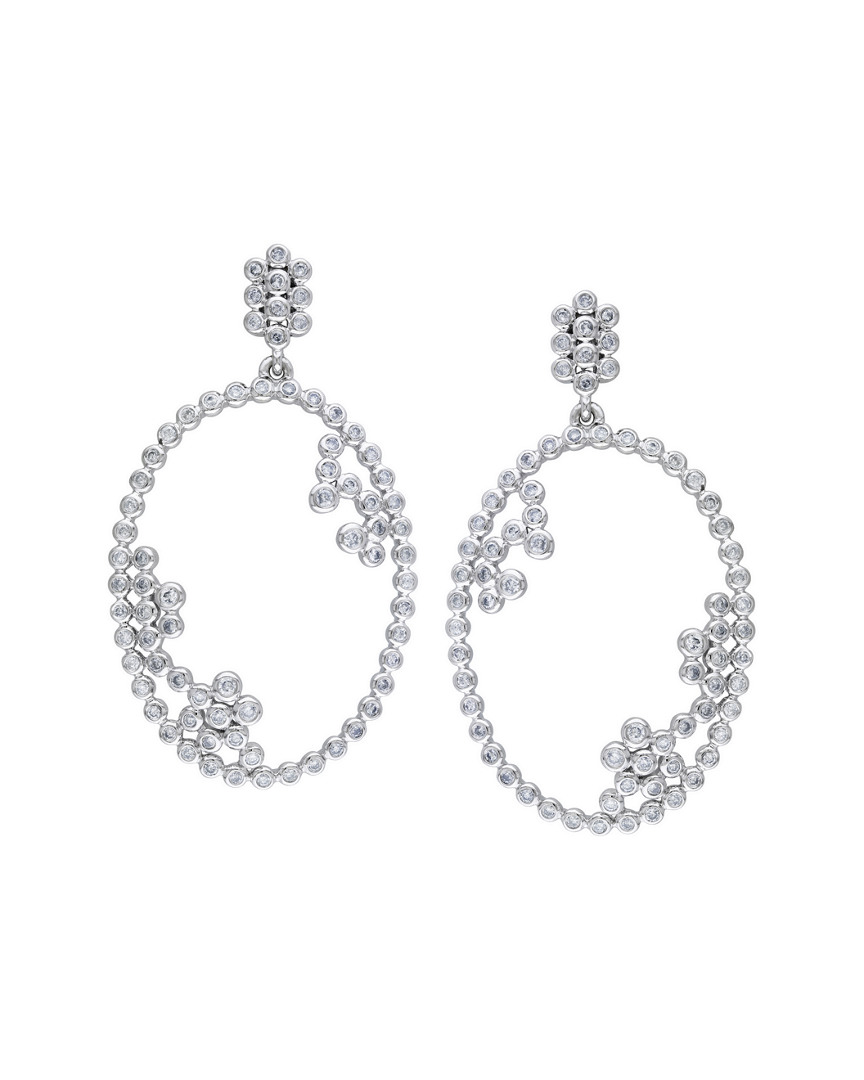 Genevive Silver Cz Oval Earrings