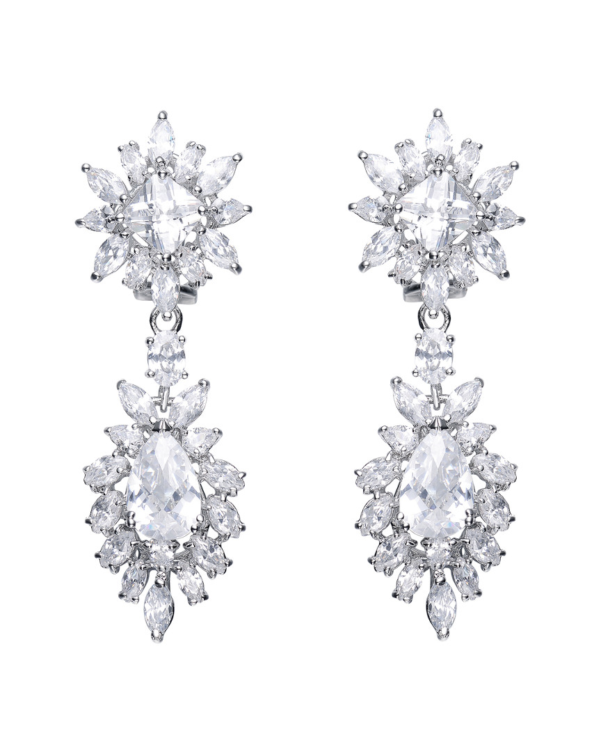 Genevive Silver Cz Drop Earrings