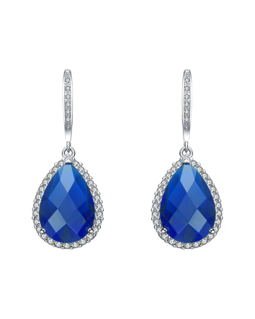 Genevive Silver Cz Drop Earrings