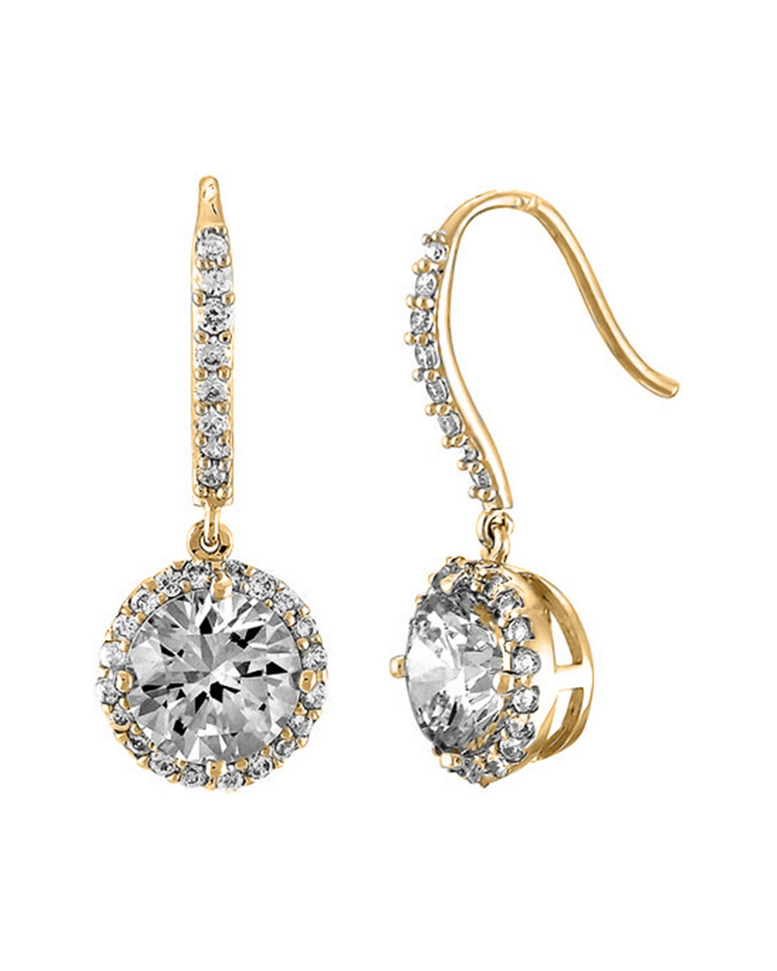 Genevive 14k Over Silver Cz Drop Earrings
