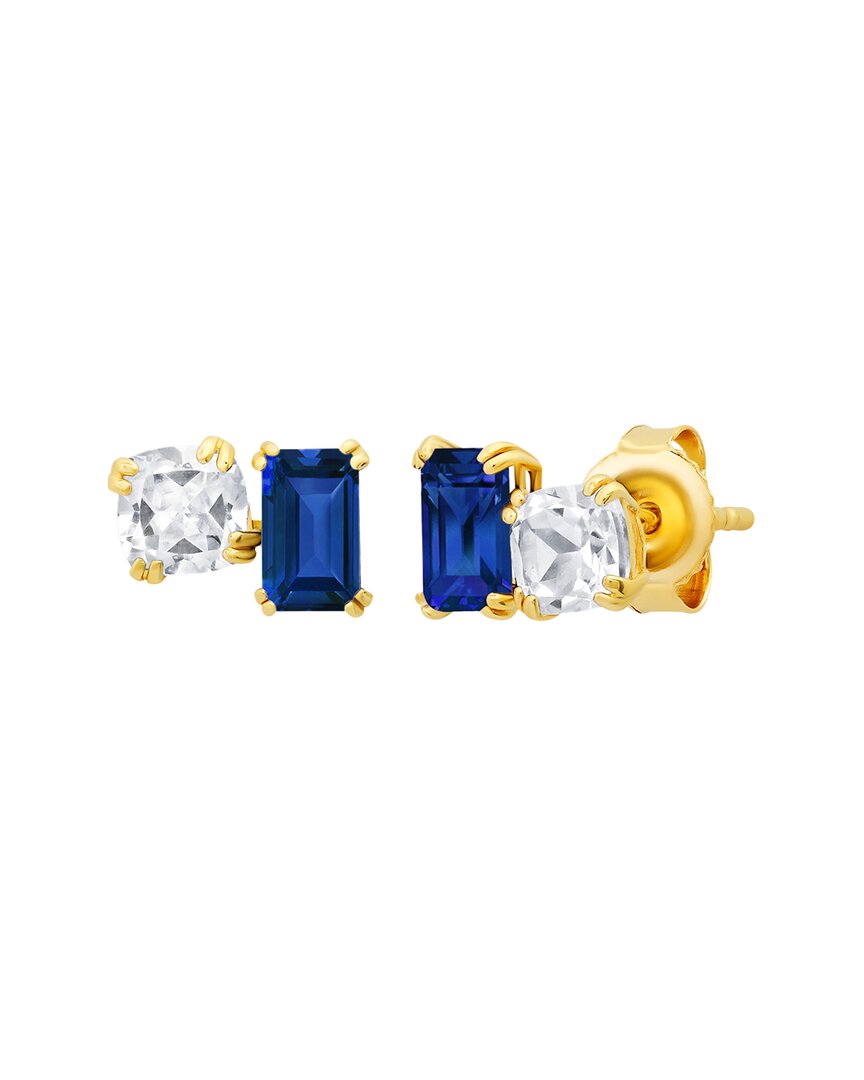 Max + Stone 14k 0.72 Ct. Tw. Created Blue Sapphire Studs In Gold