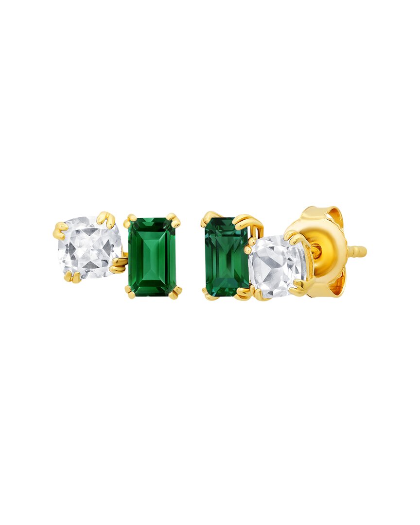 Max + Stone 14k 0.52 Ct. Tw. Created Emerald Studs In Green