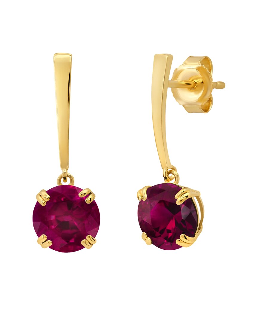 Max + Stone 14k 3.22 Ct. Tw. Created Ruby Dangle Earrings In Gold