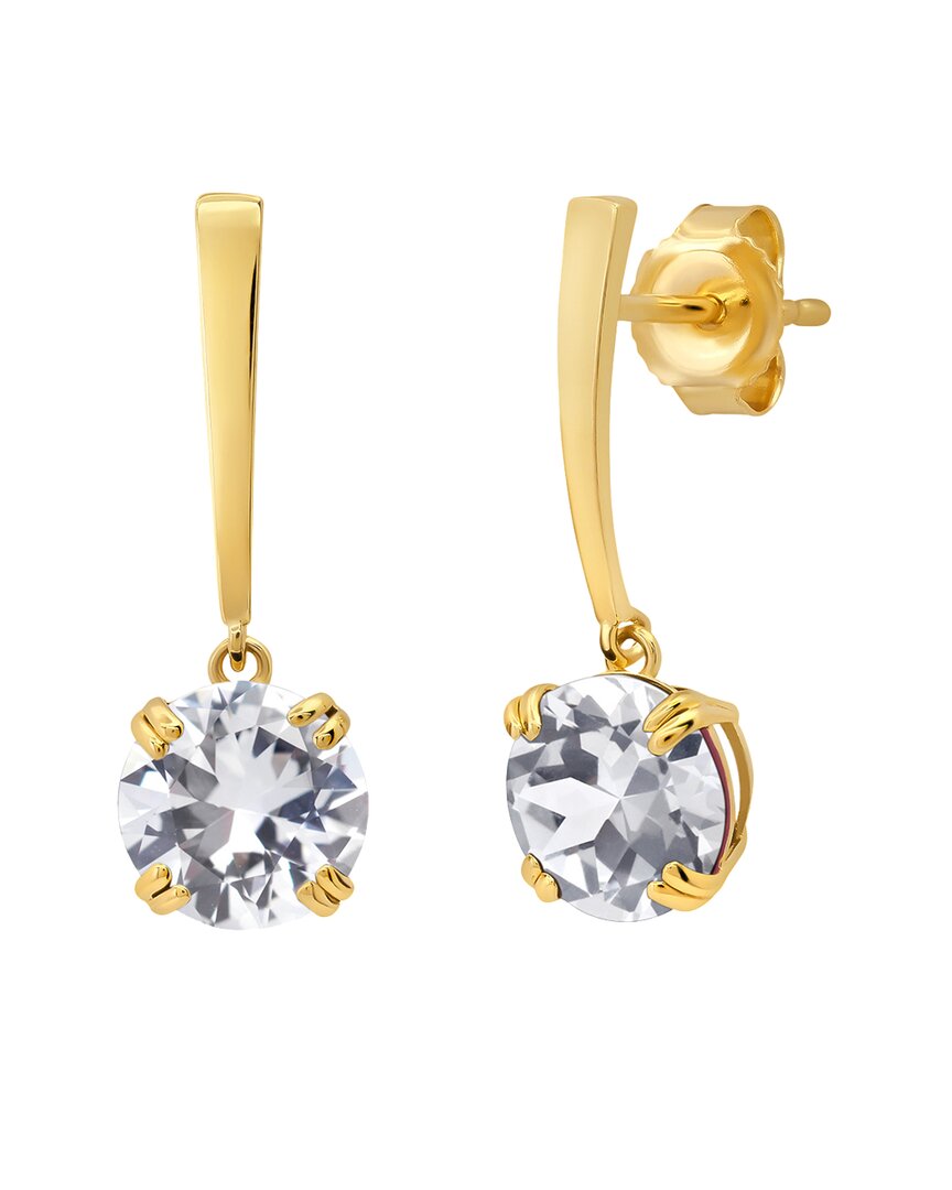 Max + Stone 14k 3.24 Ct. Tw. Created White Sapphire Dangle Earrings In Gold