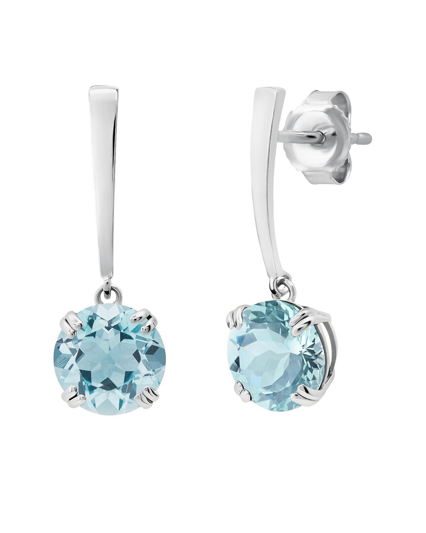 Max + Stone Maxcolor 14k 2.05 Ct. Tw. Aquamarine Dangle Earrings