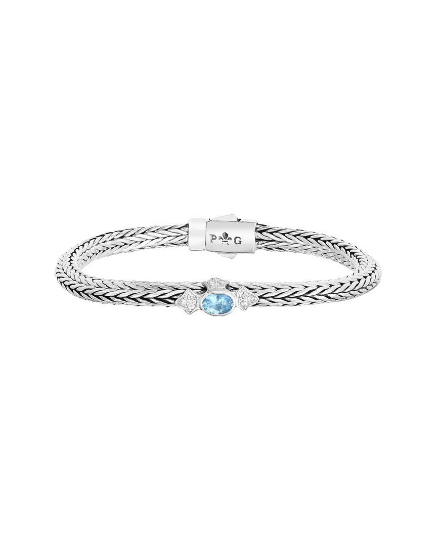 Phillip Gavriel Silver 0.19 Ct. Tw. Blue Topaz Woven Bracelet