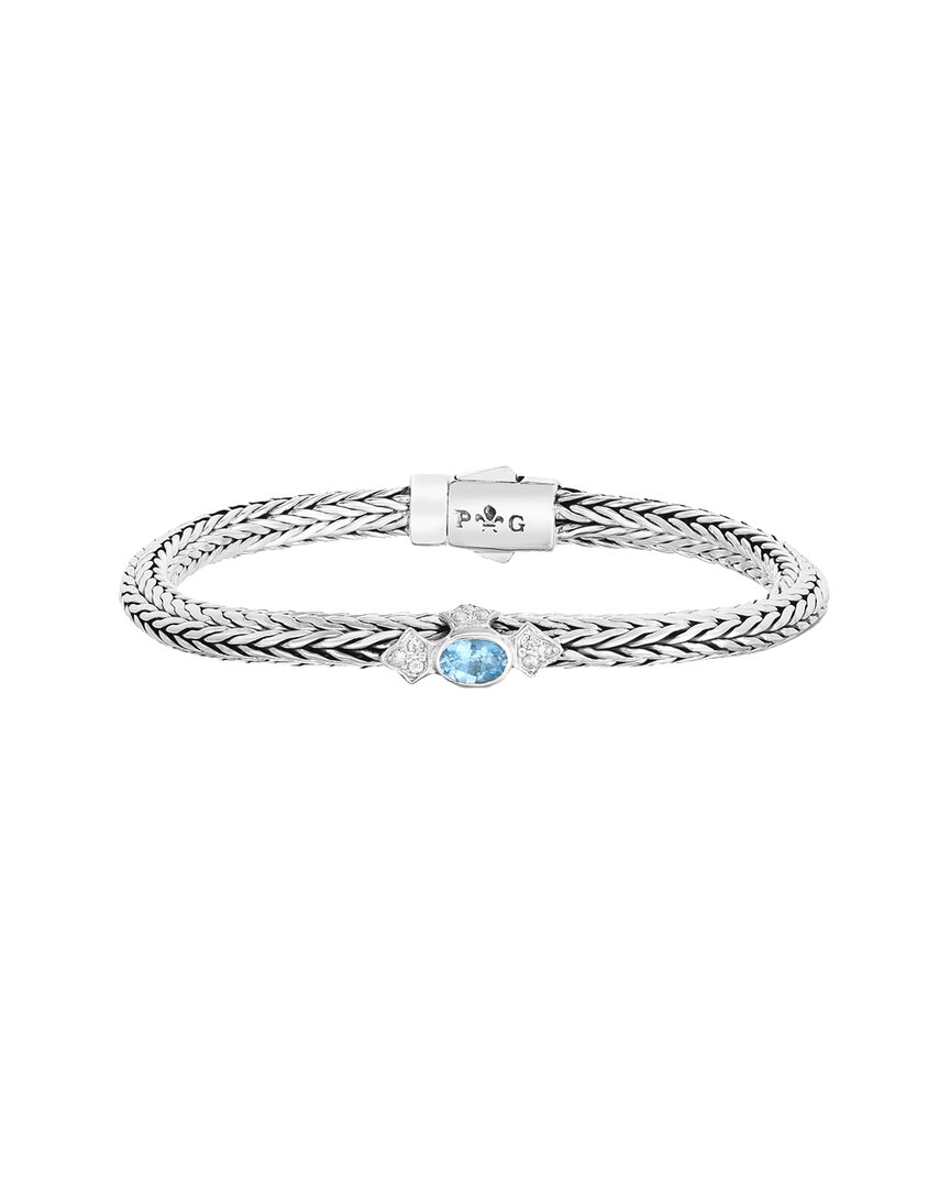 Shop Phillip Gavriel Silver 0.19 Ct. Tw. Blue Topaz Woven Bracelet