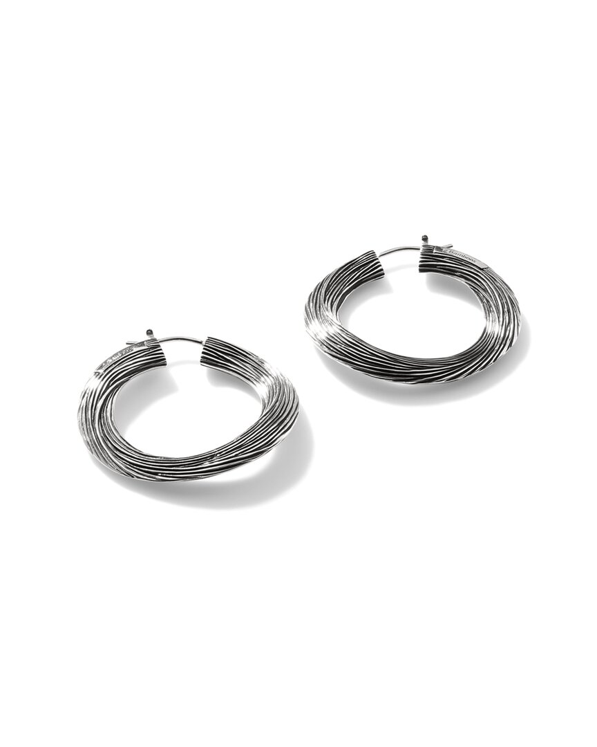 John Hardy Bamboo Striated Hoop Earrings