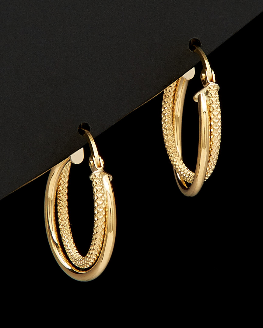 Italian Gold Double Hoops