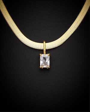 Italian Gold Over Silver 18K Italian 1.00 ct. tw. Birthstone Herringbone Necklace as seen on Access Hollywood/ GILT deals