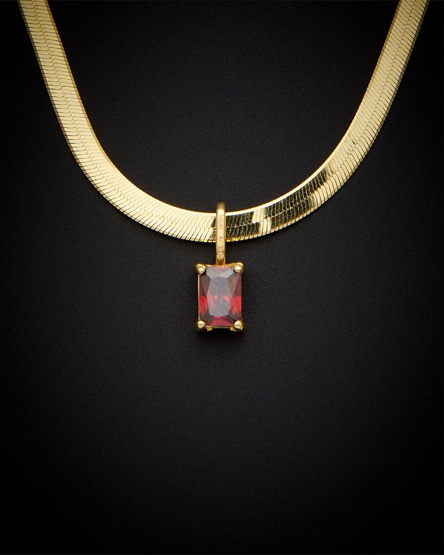 Italian Gold Over Silver 18k 1.00 Ct. Tw. Birthstone Herringbone Necklace
