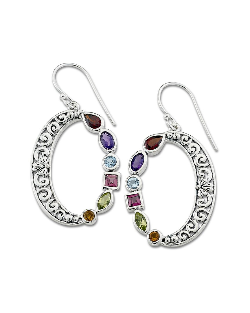 Samuel B. Silver 1.93 Ct. Tw. Gemstone Oval Earrings