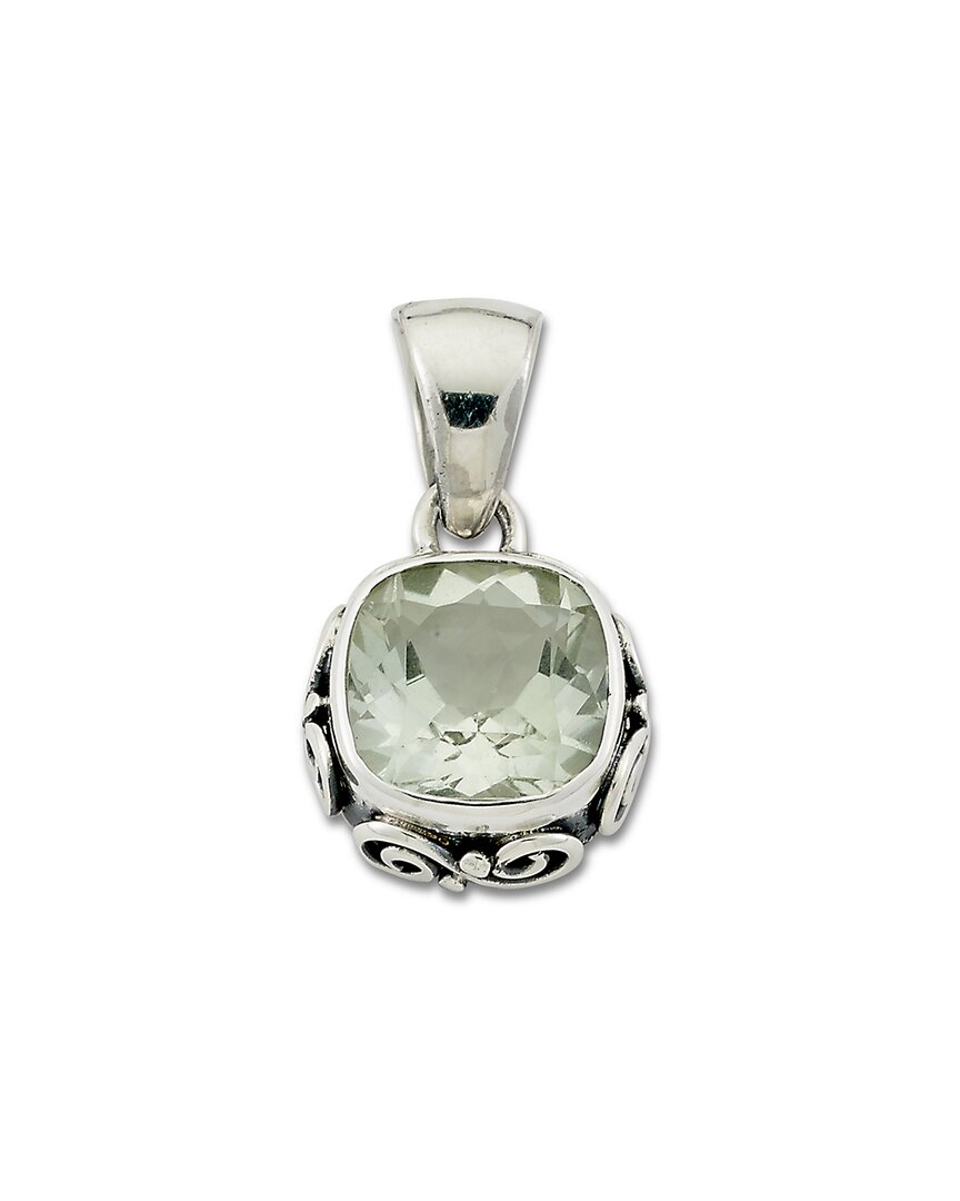 Samuel B. Silver 2.00 Ct. Tw. Green Amethyst Pendant