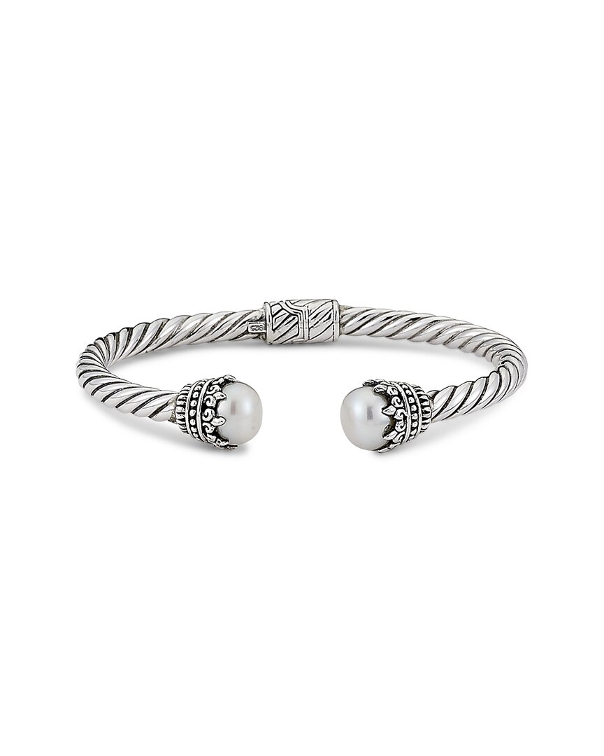 Samuel B. Silver 10mm Pearl Bangle Bracelet
