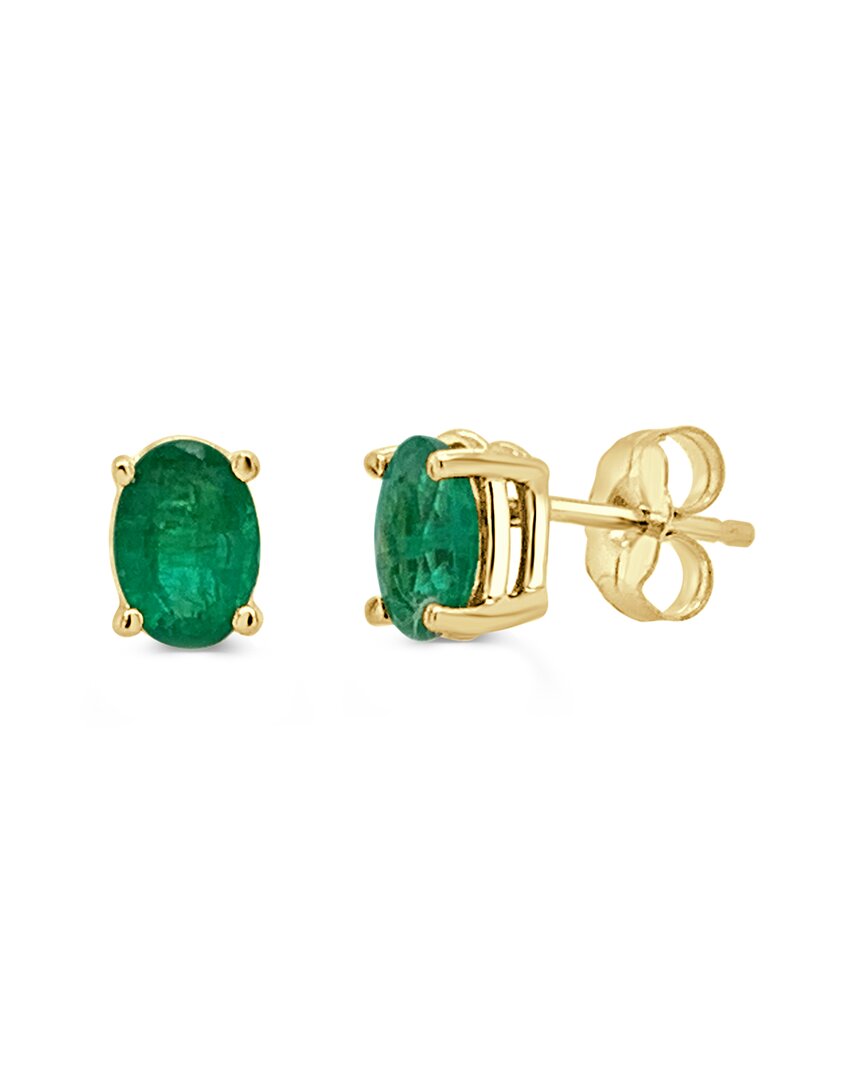 Sabrina Designs 14k 0.93 Ct. Tw. Emerald Oval Studs