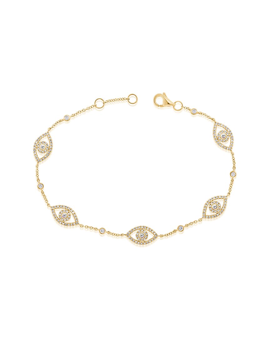 Sabrina Designs 14k 0.60 Ct. Tw. Evil Eye Bracelet
