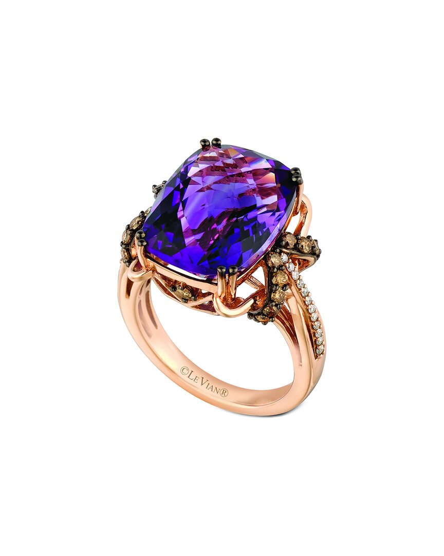 LE VIAN LE VIAN CHOCOLATIER 14K STRAWBERRY GOLD 10.33 CT. TW. DIAMOND & AMETHYST RING