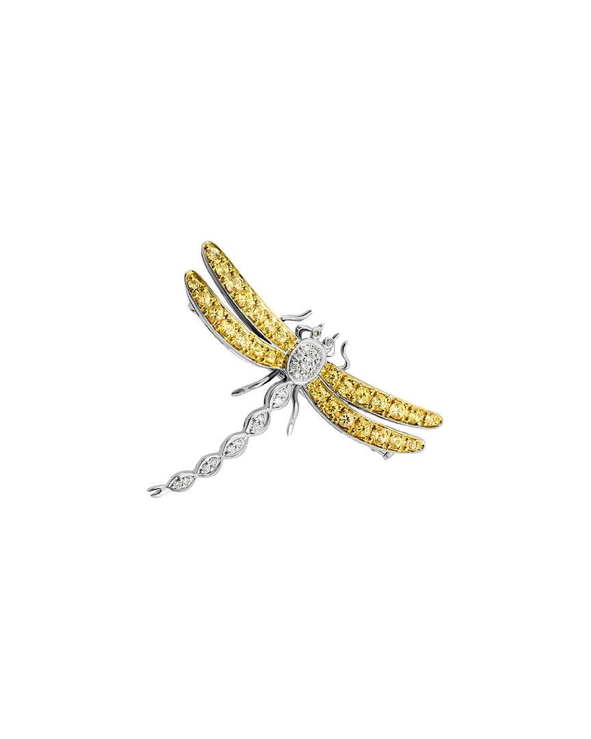 Diamond Select Cuts 14k Diamond .83 Ct. & Yellow .90 Ct. Sapphire Two-tone Pin