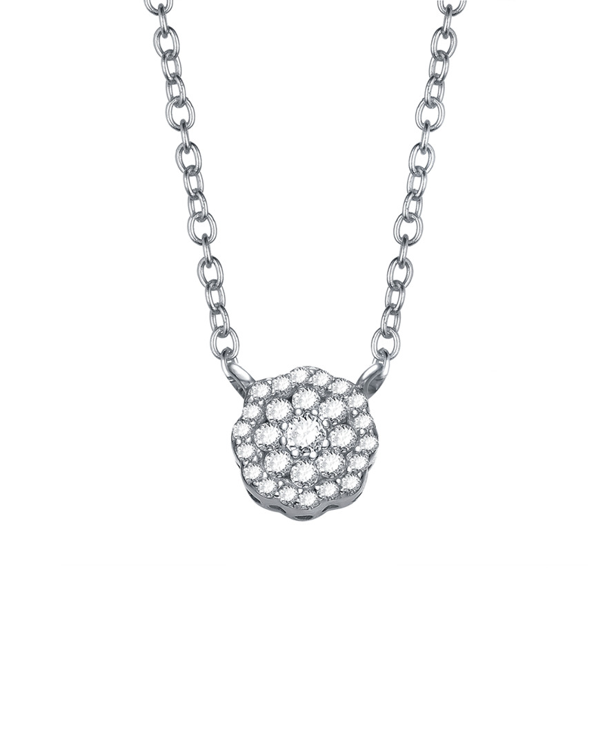 Genevive Silver Plated Cluster Necklace
