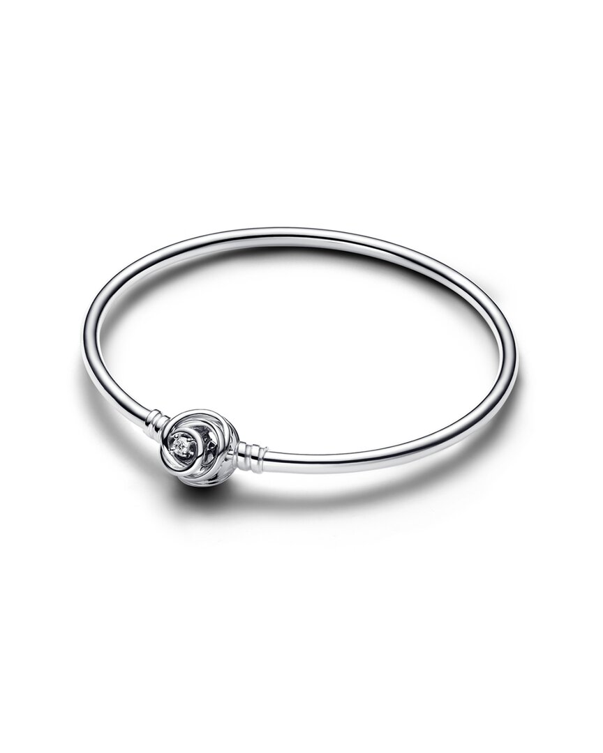 Pandora Moments Silver Bangle Bracelet In Metallic
