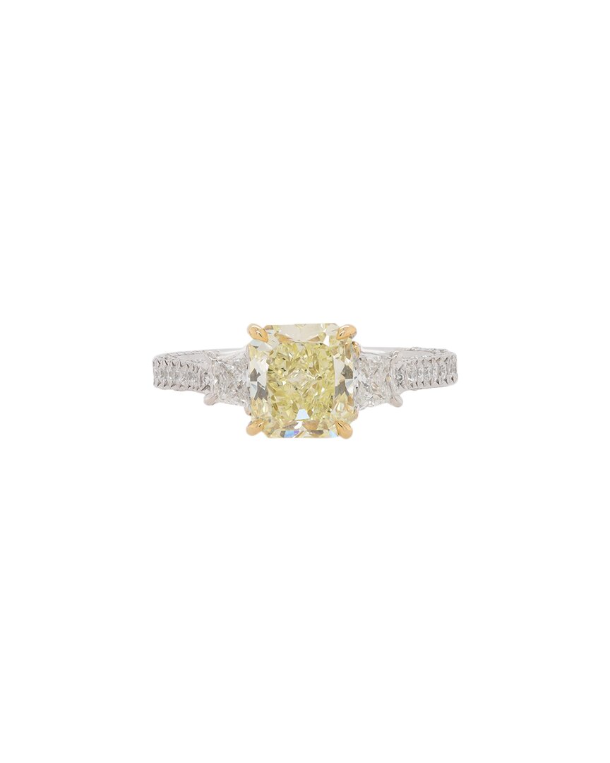 Diana M. Fine Jewelry 18k & Platinum 2.93 Ct. Tw. Diamond Ring In Metallic