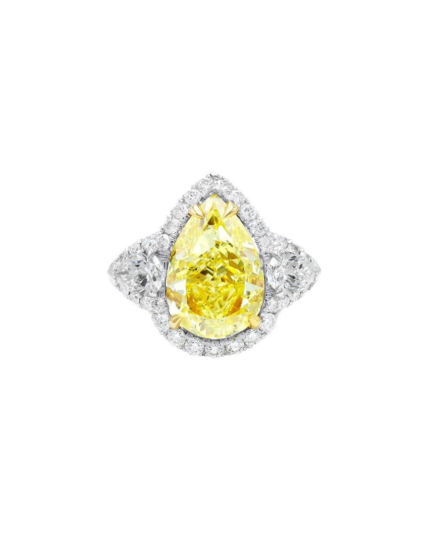 Diana M. Fine Jewelry Platinum 5.68 Ct. Tw. Diamond Ring In Metallic