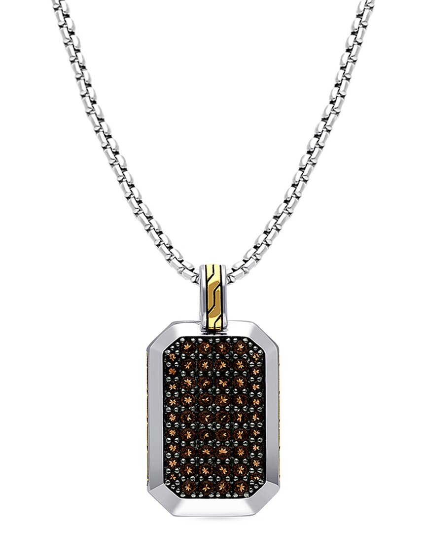 Le Vian ® Silver 1.67 Ct. Tw. Smoky Quartz Dog Tag Necklace