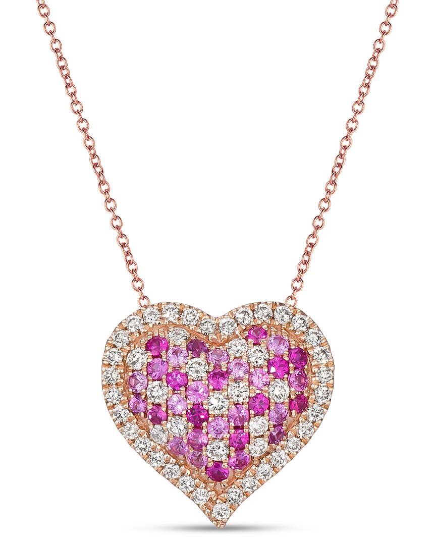Le Vian ® 14k Rose Gold 0.95 Ct. Tw. Diamond & Ruby Pink Sapphire Pendant