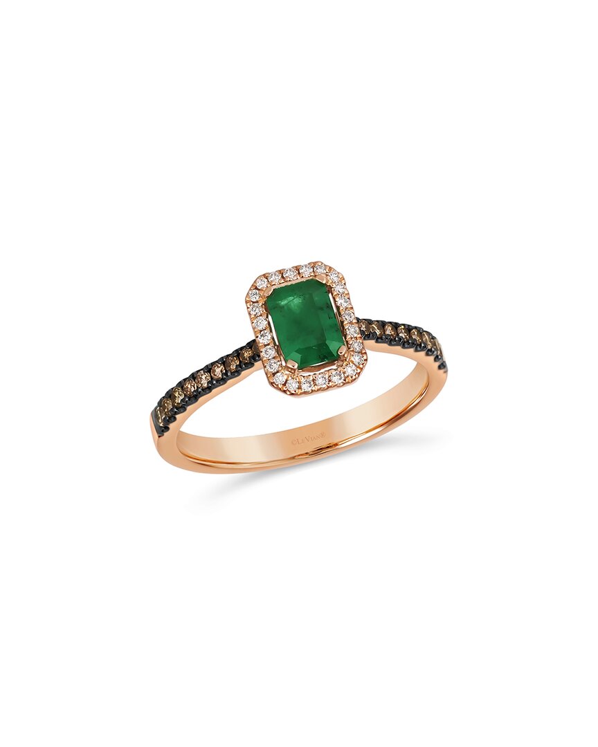 Le Vian ® 14k Rose Gold 0.59 Ct. Tw. Diamond & New Emerald Cocktail Ring
