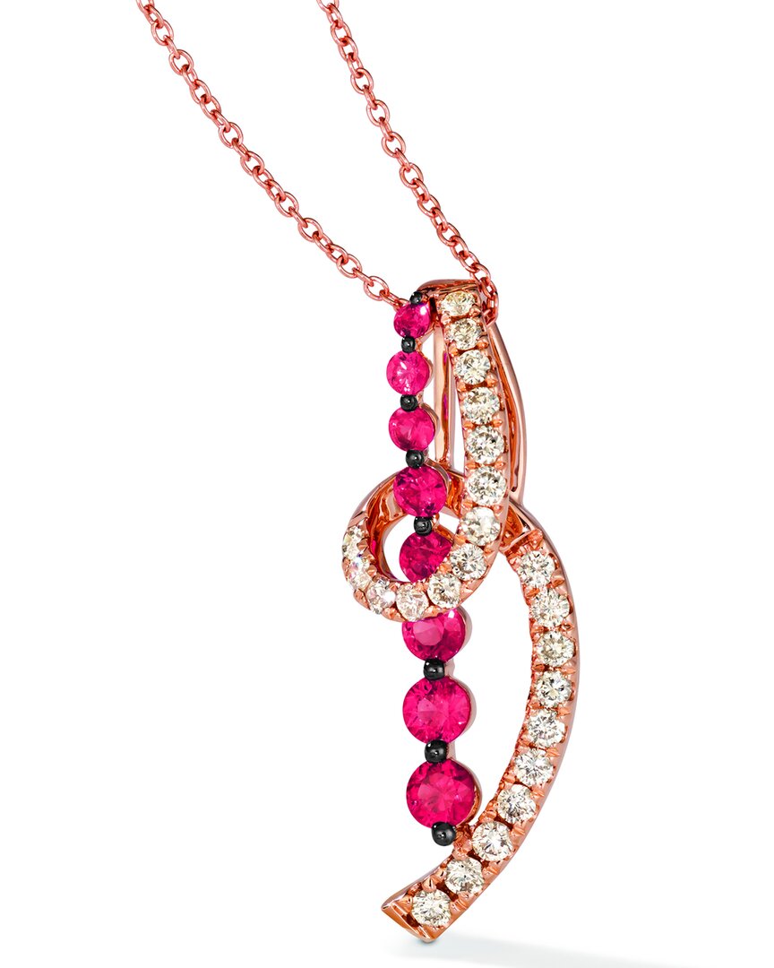 Le Vian ® 14k Rose Gold 1.20 Ct. Tw. Diamond & Ruby Pendant In Gray