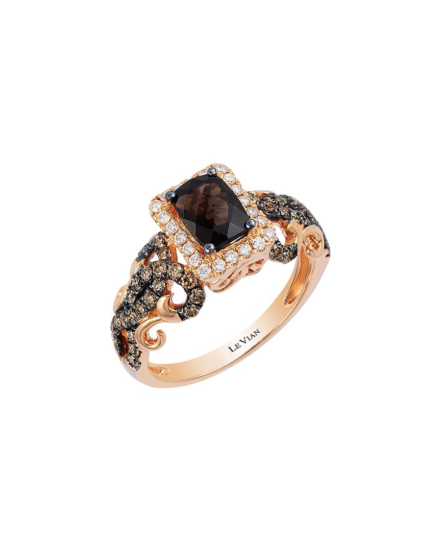 Le Vian ® 14k Rose Gold 1.43 Ct. Tw. Diamond & Smoky Quartz Cocktail Ring