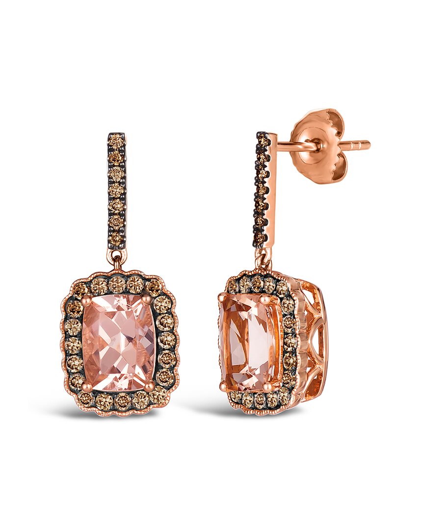 Le Vian ® 14k Rose Gold 2.67 Ct. Tw. Diamond & Morganite Dangle Earrings