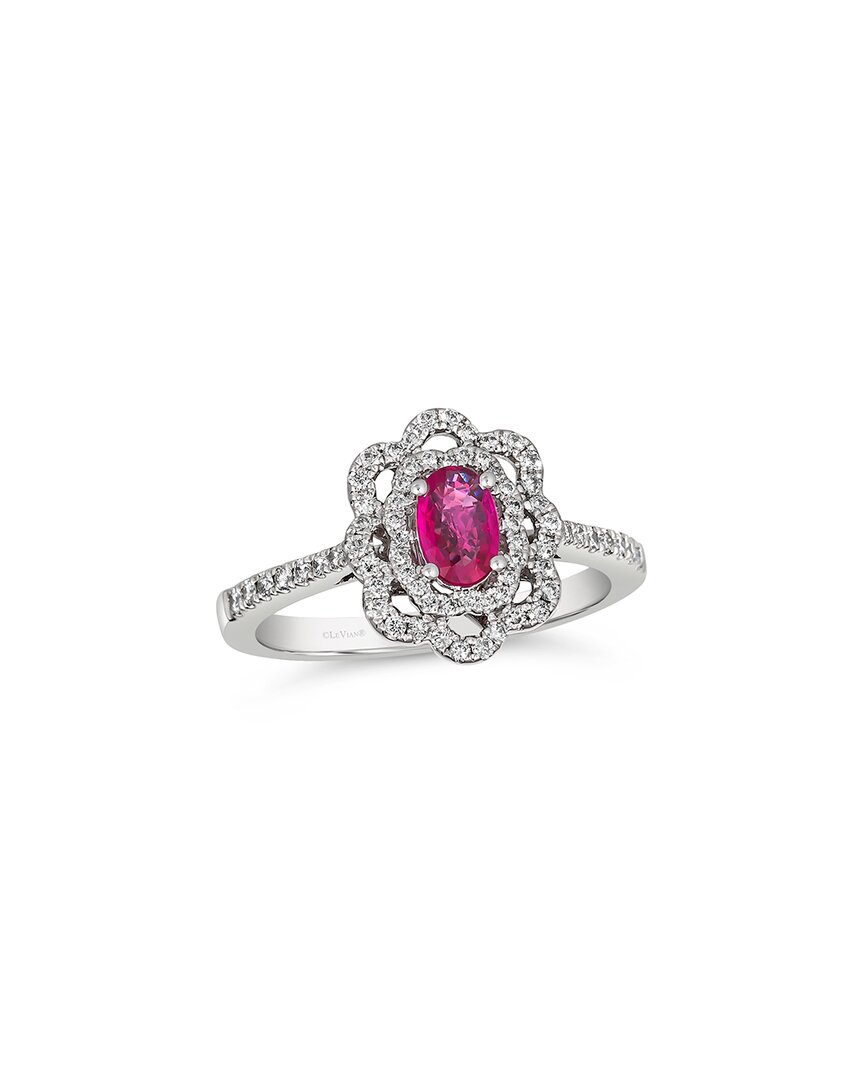 Le Vian ® Platinum 0.66 Ct. Tw. Diamond & Ruby Cocktail Ring In Metallic