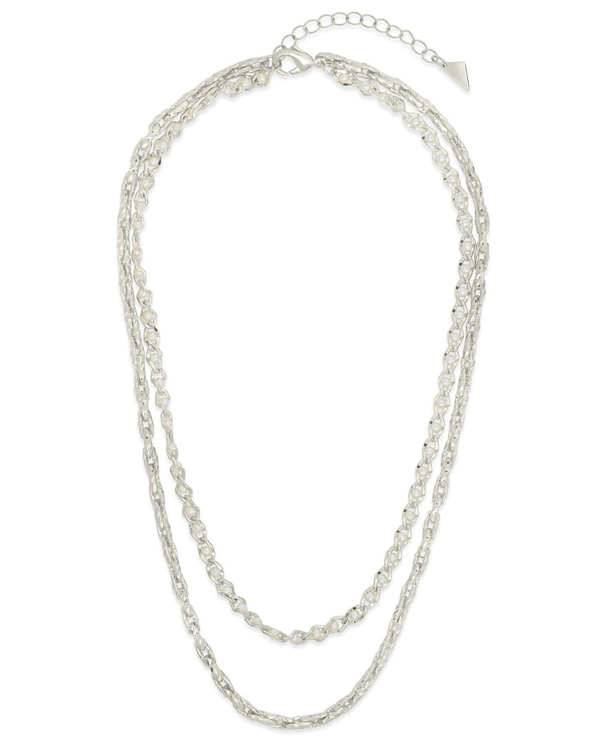 Shop Sterling Forever 3mm Pearl Amedea Chain Layered Necklace
