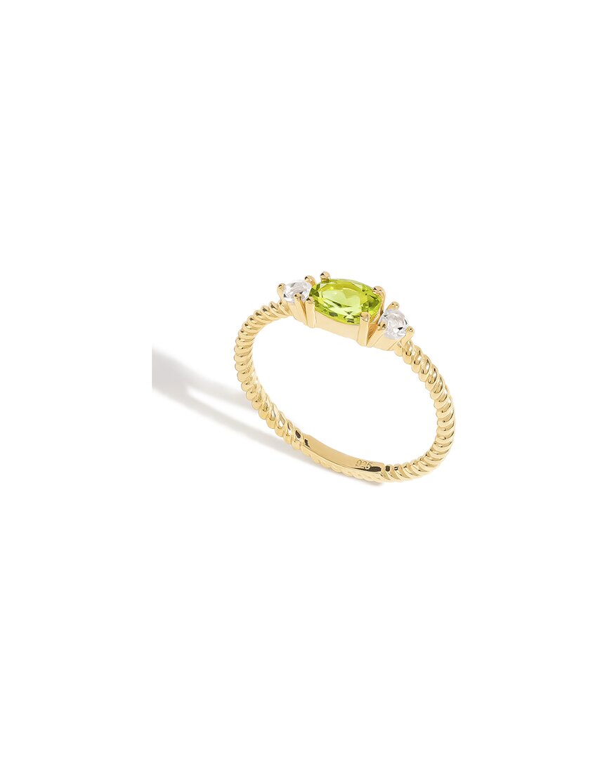 Tiramisu 14k Over Silver 0.69 Ct. Tw. Gemstone Solitaire Ring In Gold