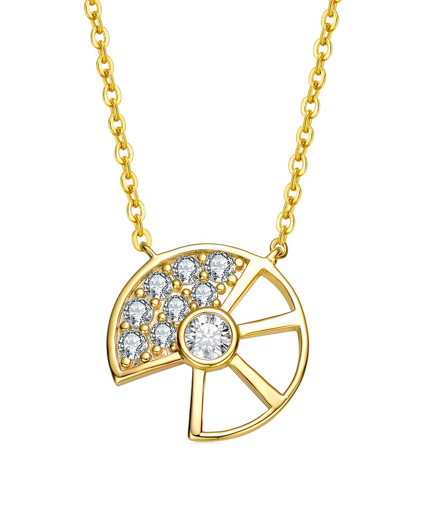 Genevive 14k Over Silver Cz Charm Necklace