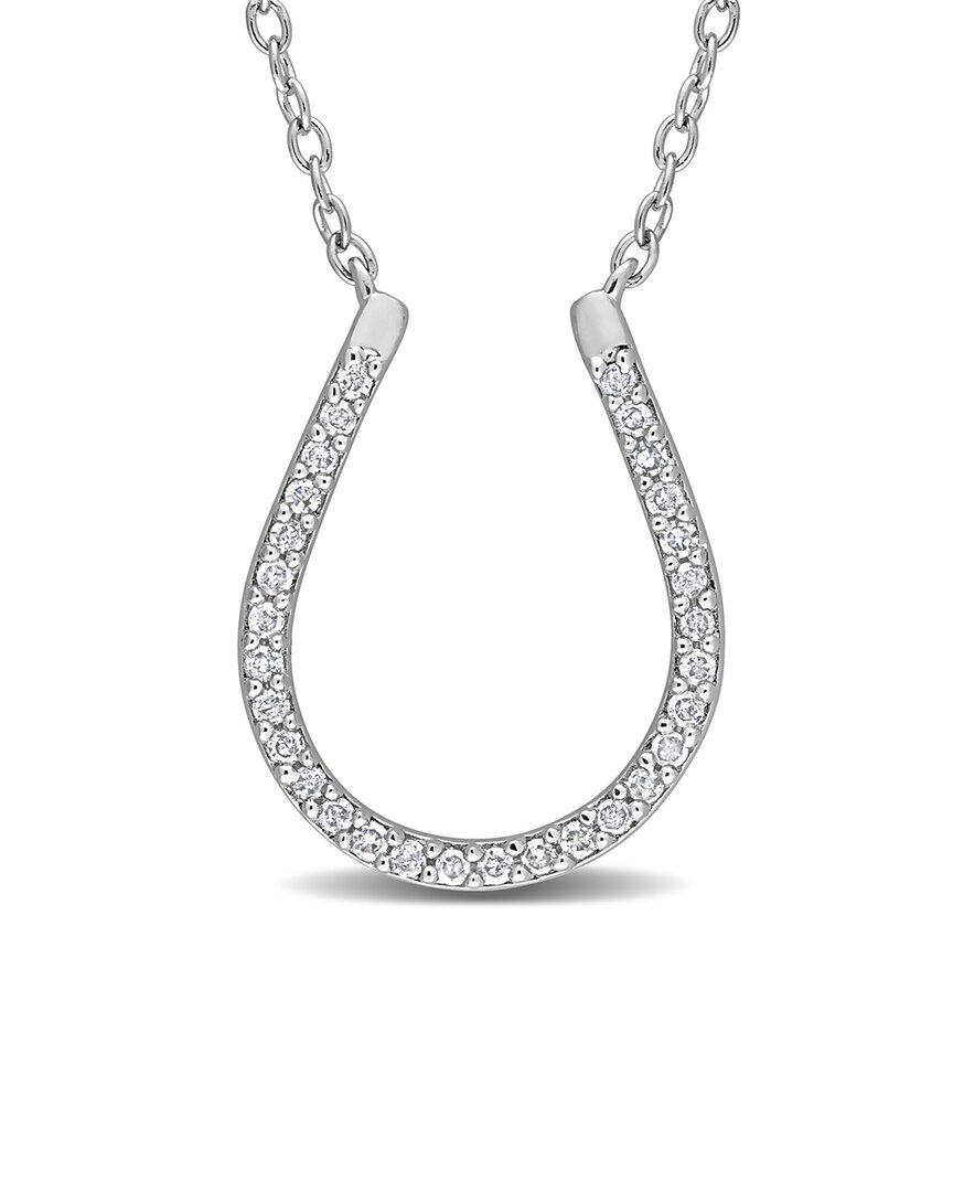 Rina Limor Silver 0.15 Ct. Tw. Horseshow Necklace