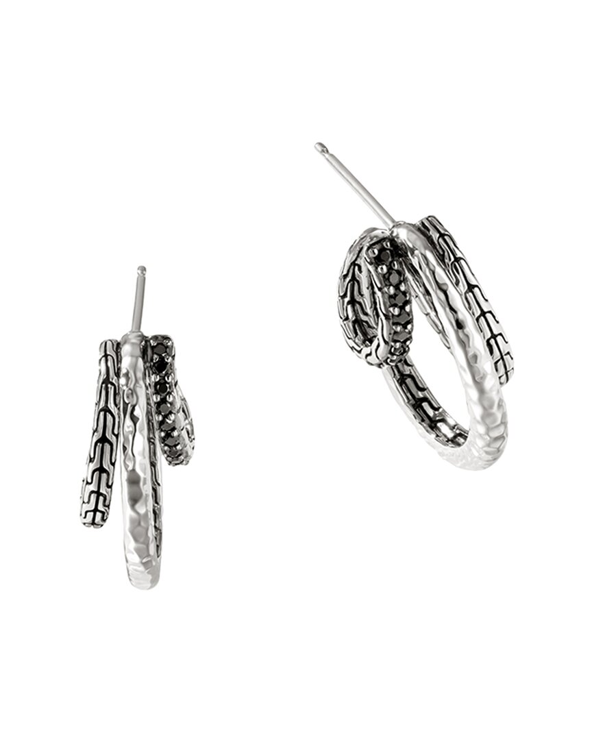 John Hardy Silver Treated Black Sapphire & Black Spinel Essentials Earrings