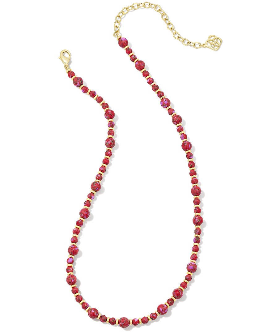 Kendra Scott Jovie Beaded 14k Plated Magnesite Strand Necklace In Multi