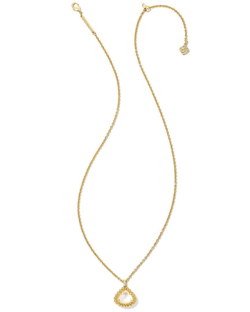 Kendra Scott Framed Kendall Short 14k Plated Pearl Pendant Necklace In Gold