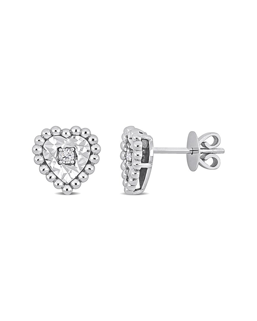 Rina Limor 14k 0.11 Ct. Tw. Diamond Heart Earrings